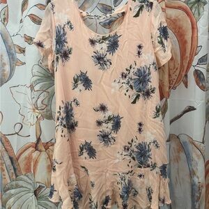 Staccato Peach and Blue Floral Blouse